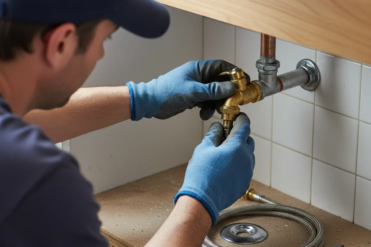 Shutoff valve and fitting work during Faucet and Fixture Repair in Linden